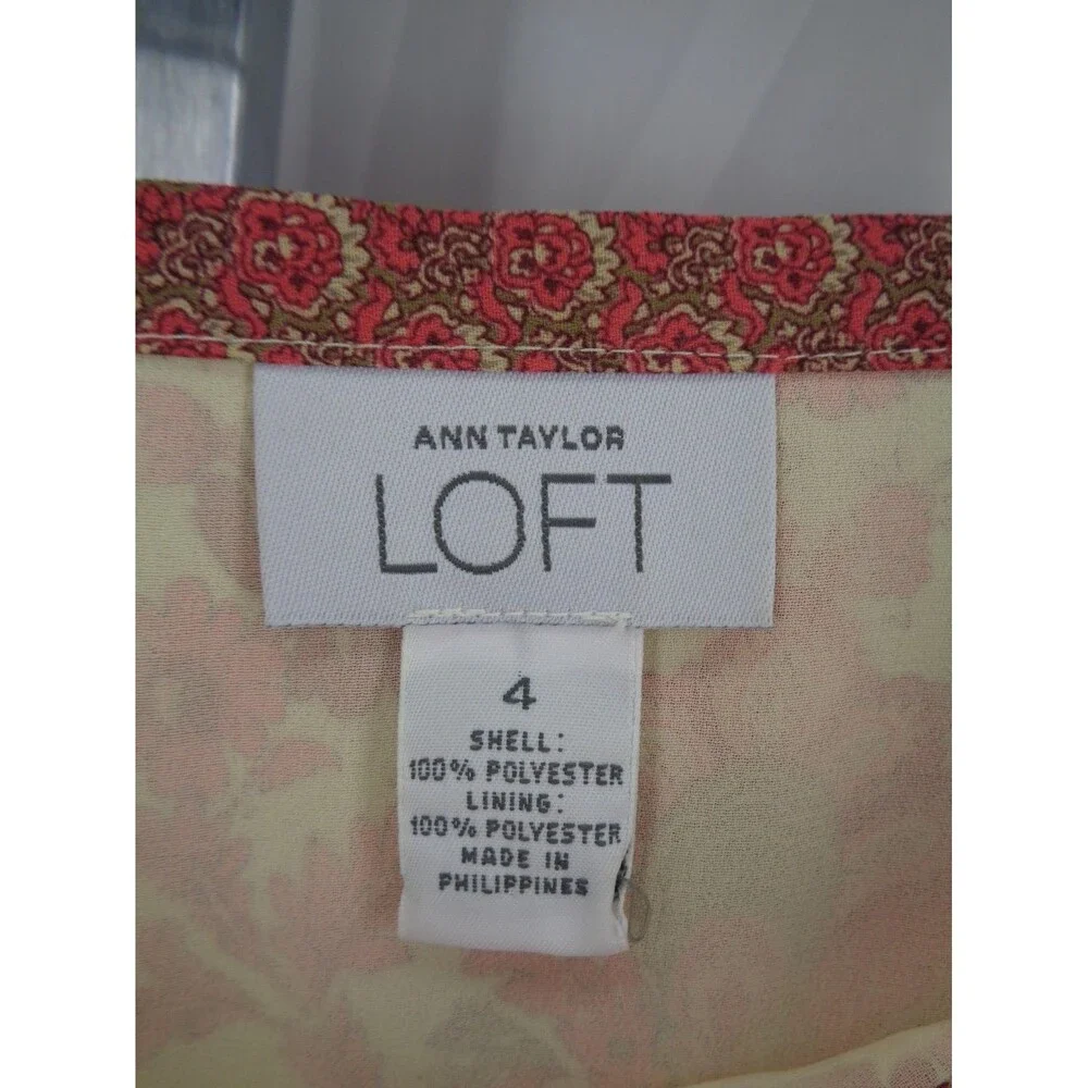 Ann Taylor Loft Vintage Chiffon Tiered Skirt Sz 4 Cottagecore Whimsical Romantic
